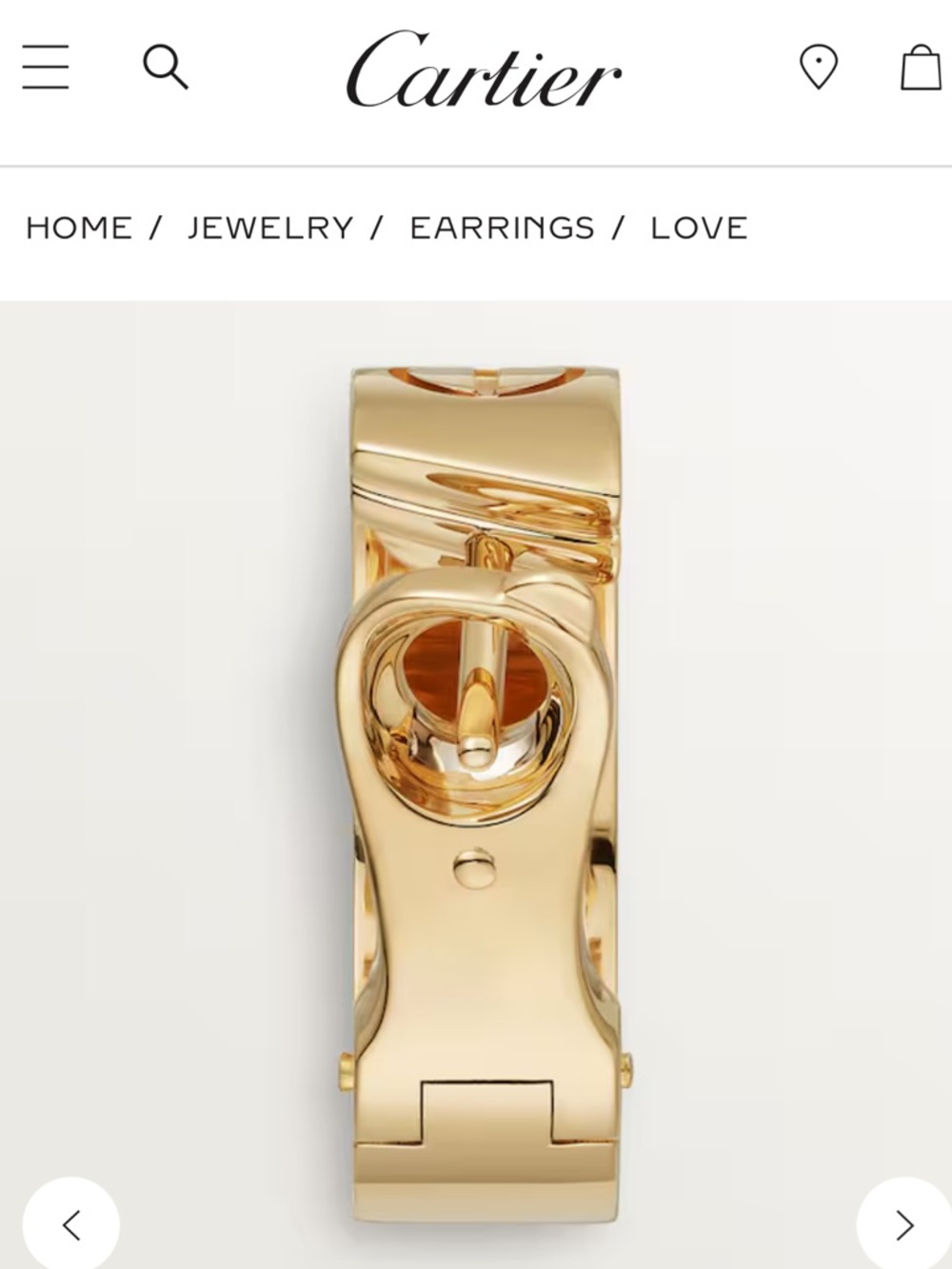 Cartier Gold Love Hoop Earrings - Picture 5 of 11